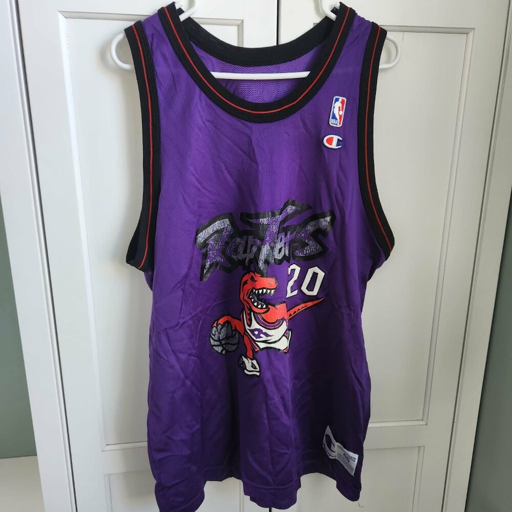Vintage Damon Stoudamire Champion Jersey #20 Toronto Raptors Purple Mens 44 (L)